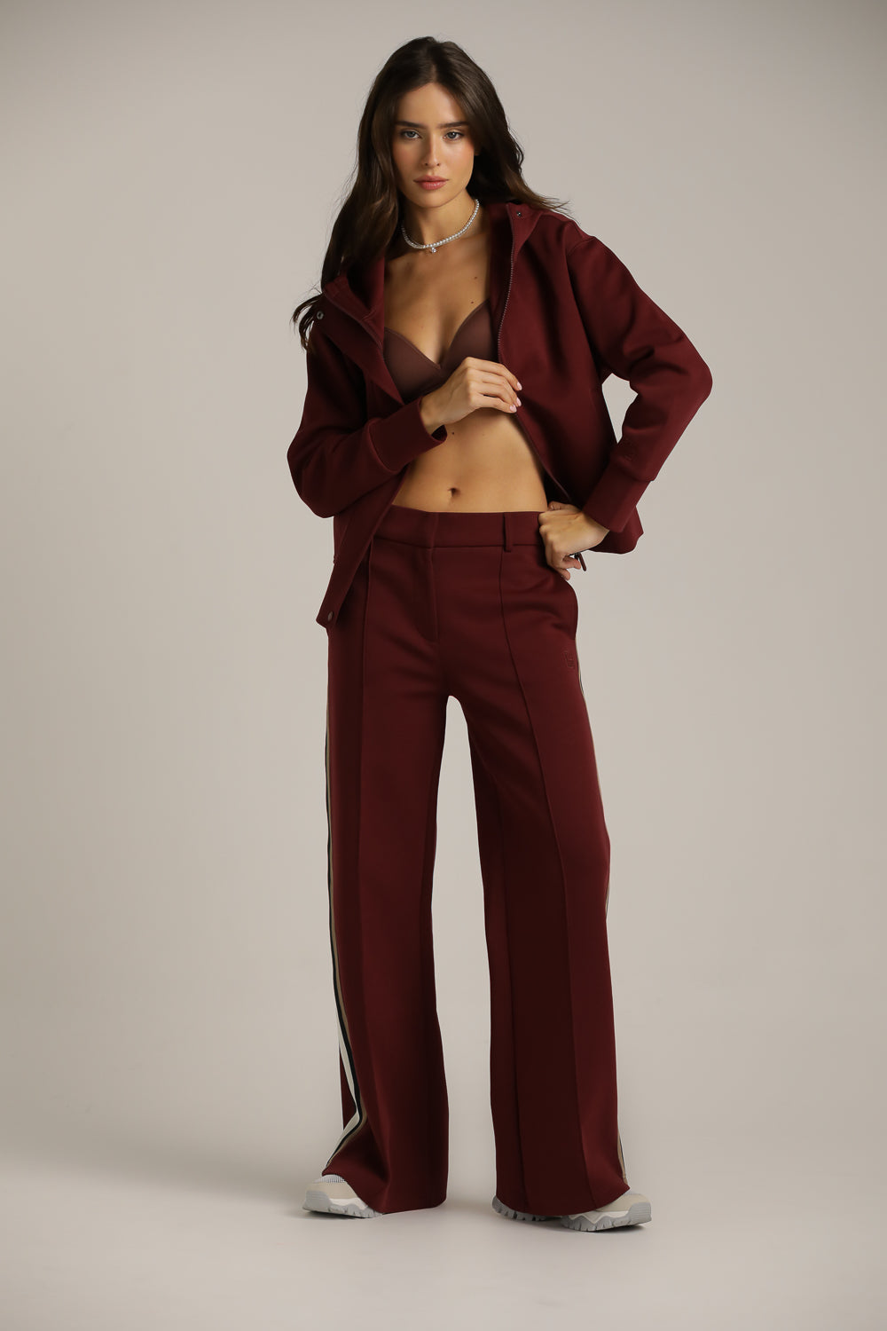 Jacket With Hood And Concealed Zipper