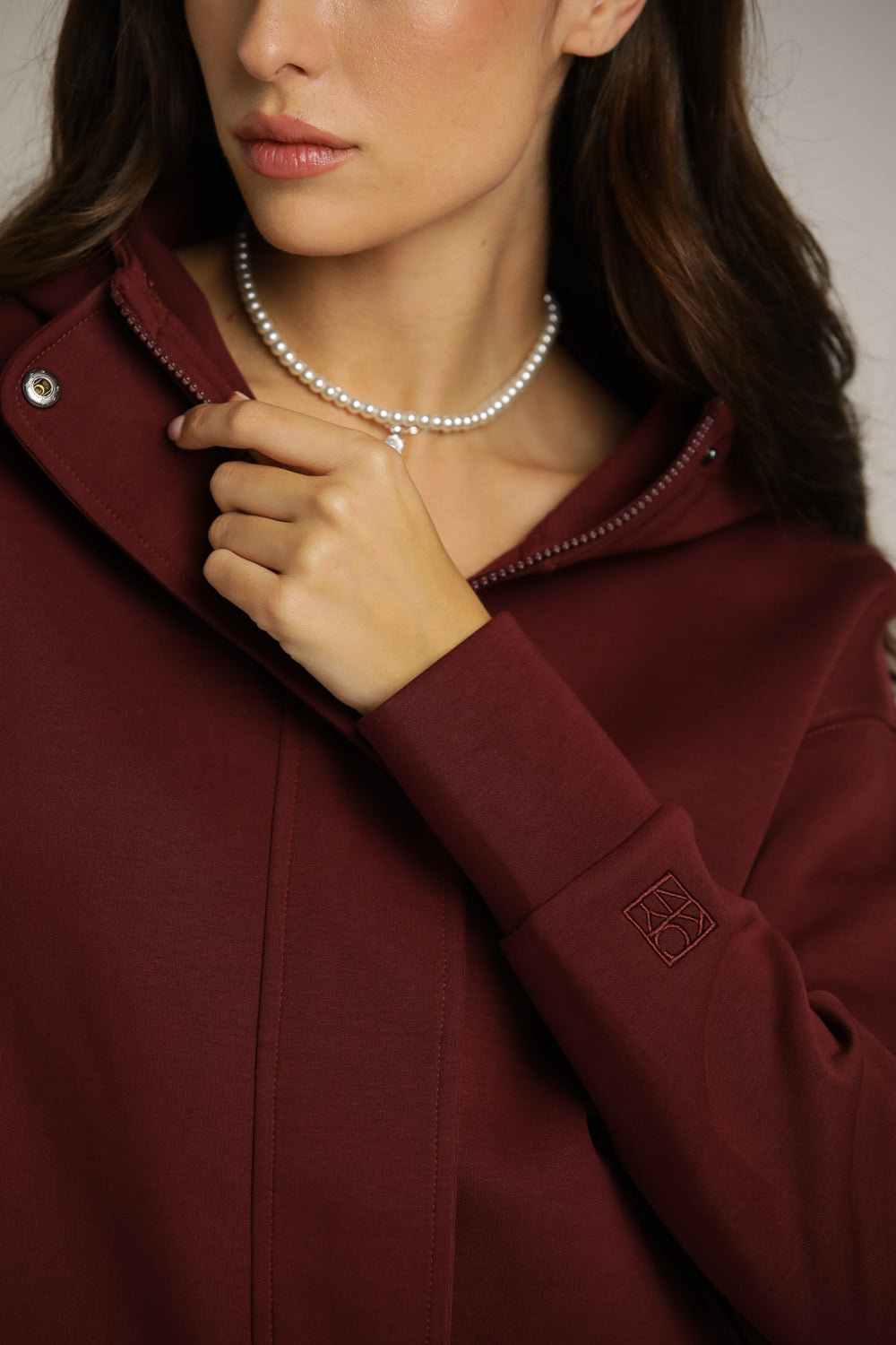 Jacket With Hood And Concealed Zipper