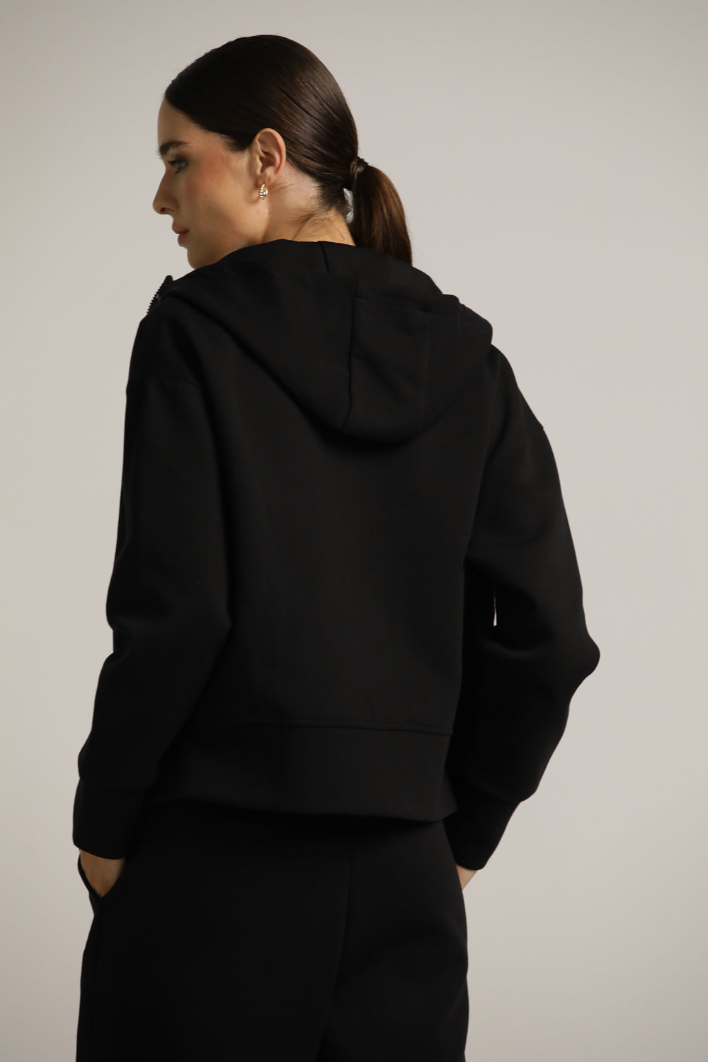 Jacket With Hood And Concealed Zipper