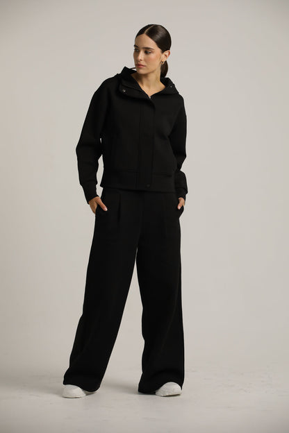 Jacket With Hood And Concealed Zipper
