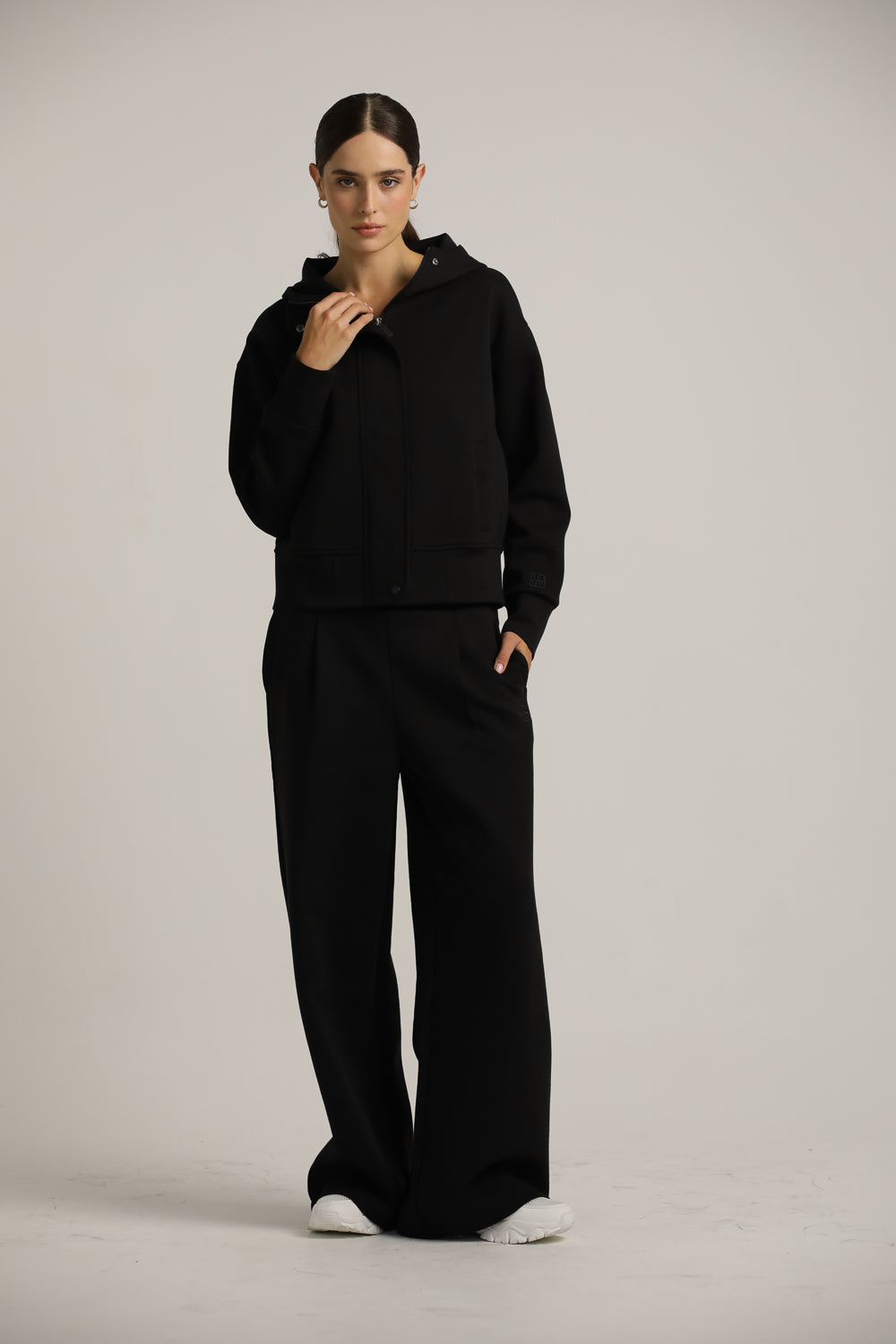 Jacket With Hood And Concealed Zipper