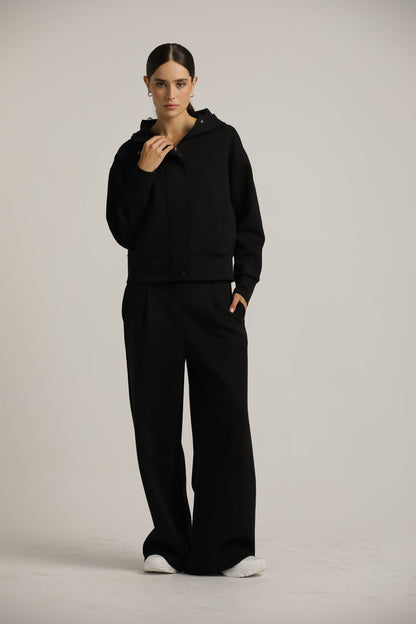 Jacket With Hood And Concealed Zipper