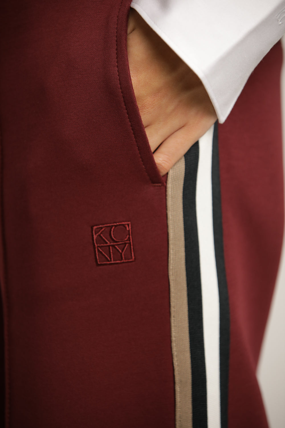 Wide Tailored-Style Pants With Side Stripes