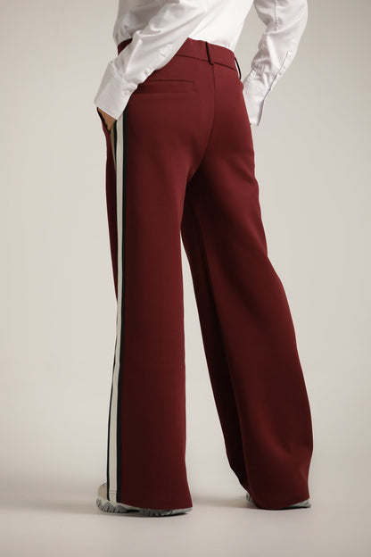 Wide Tailored-Style Pants With Side Stripes