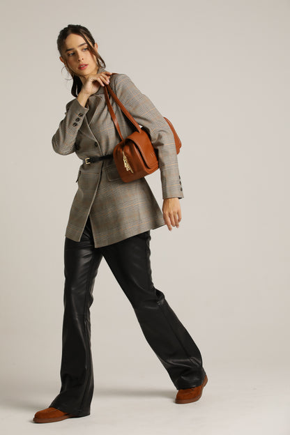 Oversized Blazer In Checked Pattern
