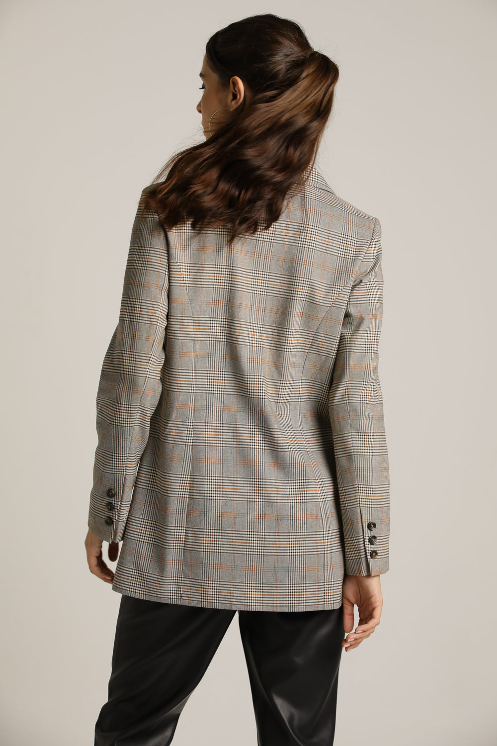 Oversized Blazer In Checked Pattern