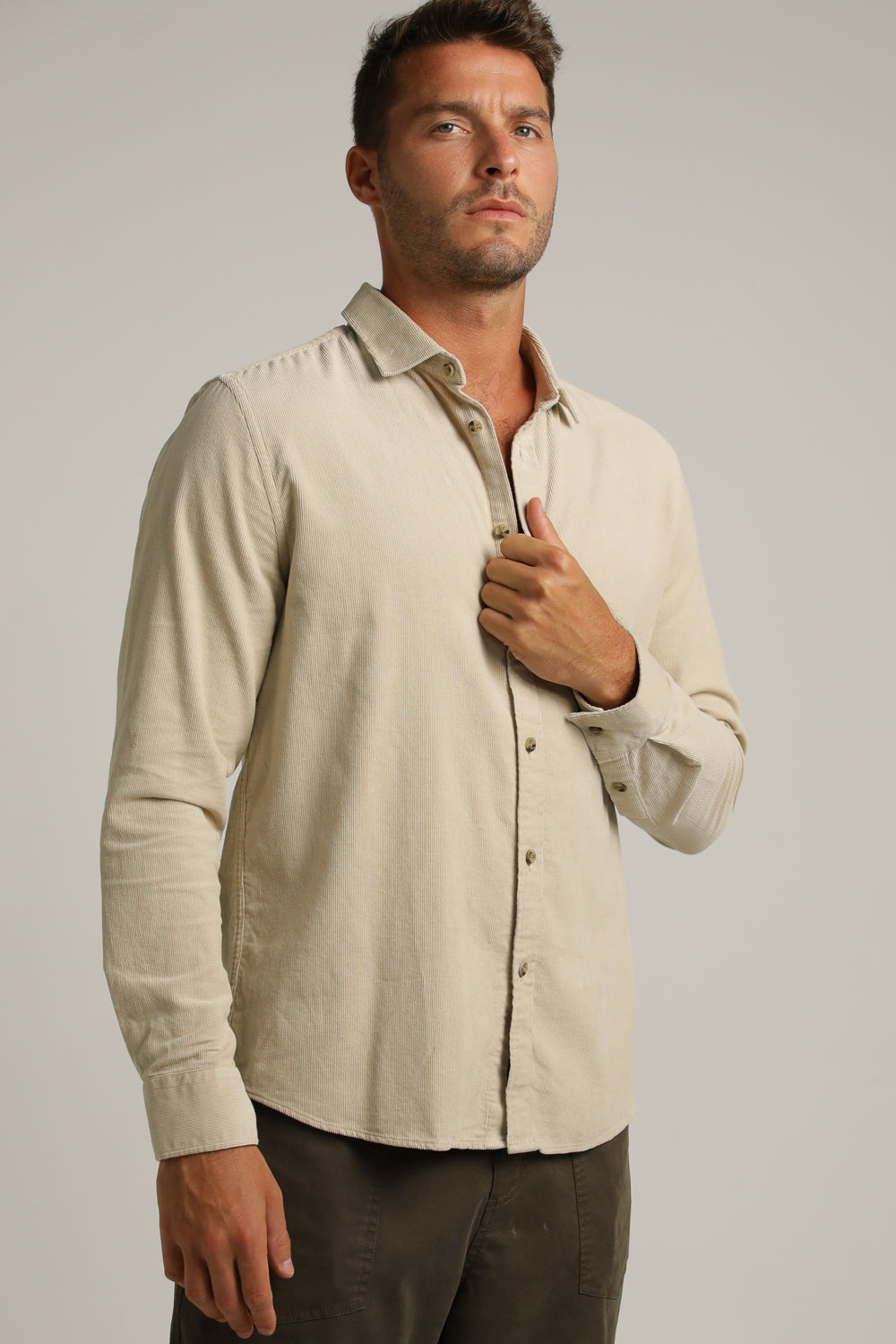Men’S Button-Up Corduroy Shirt