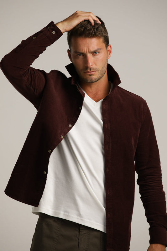 Men’S Button-Up Corduroy Shirt