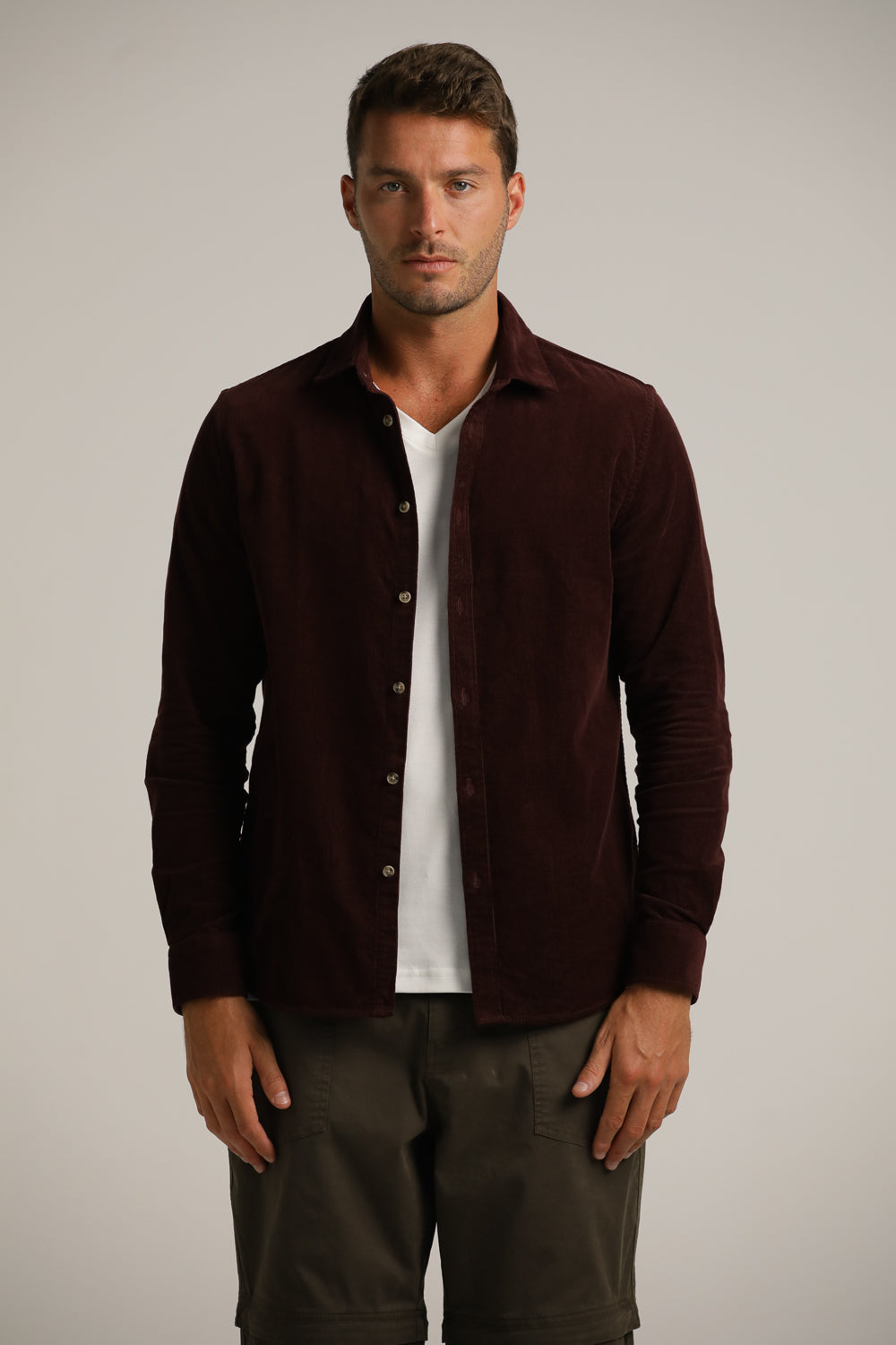 Men’S Button-Up Corduroy Shirt