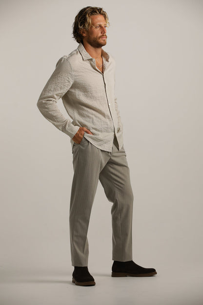 Button-Up Shirt In Crinkle Texture
