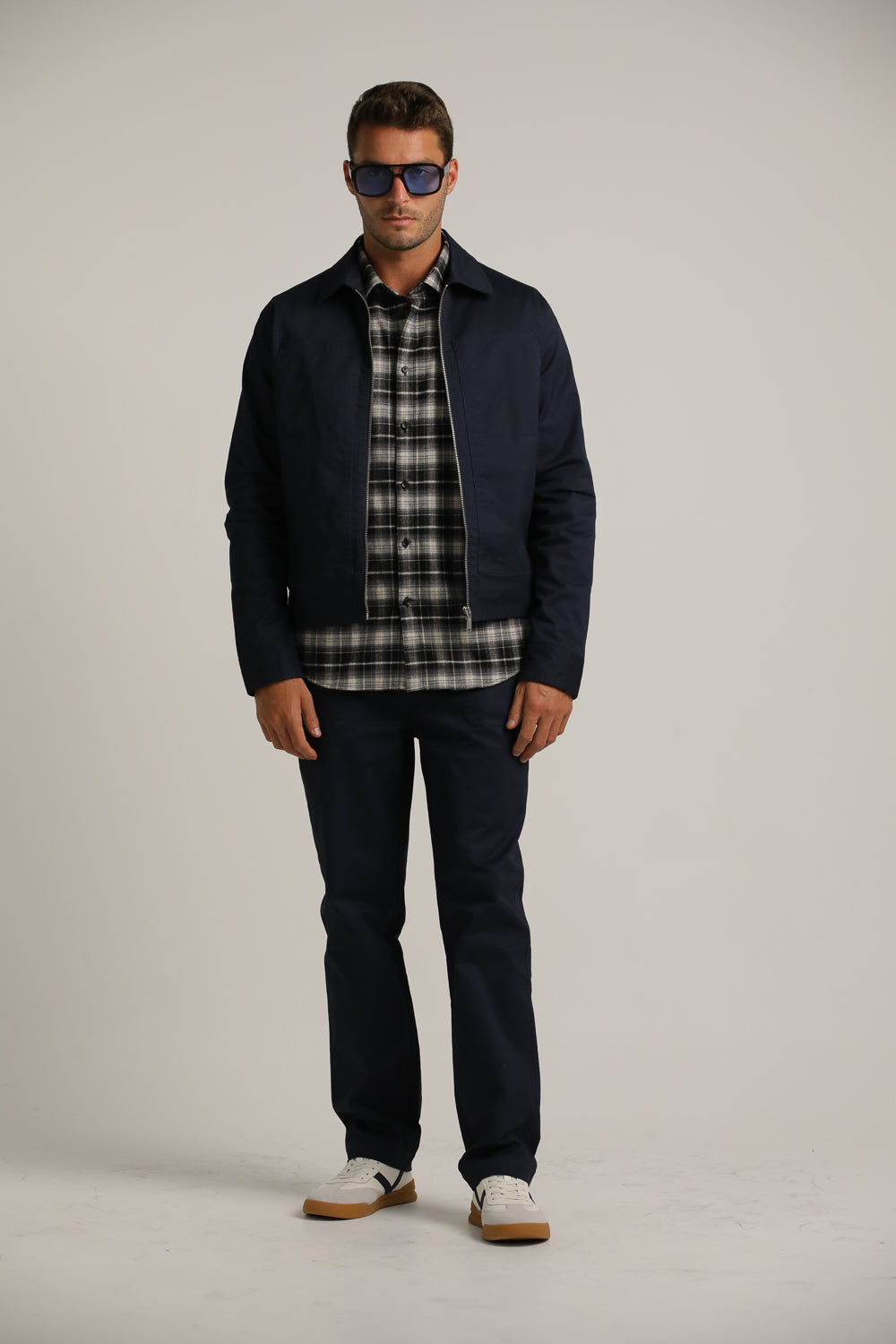 Flannel Button-Up Shirt In Checked Pattern