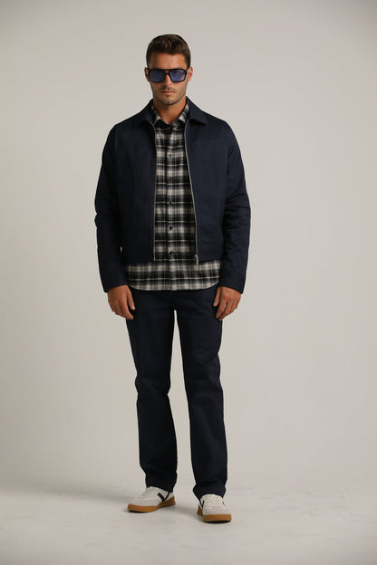Flannel Button-Up Shirt In Checked Pattern