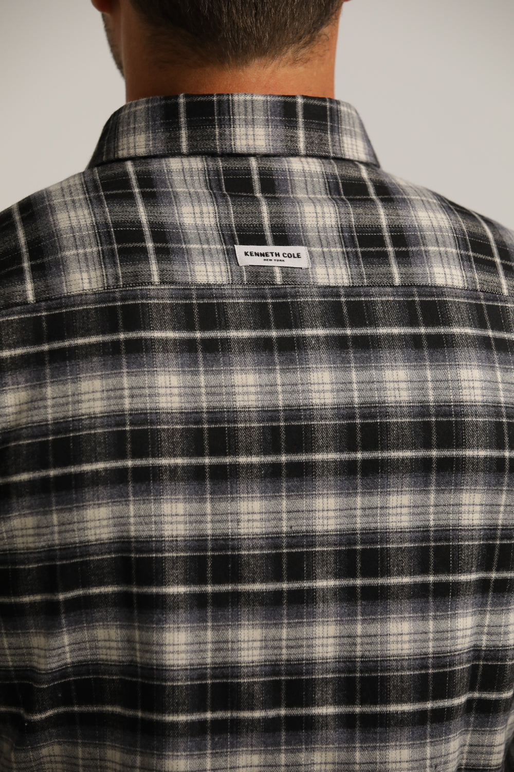 Flannel Button-Up Shirt In Checked Pattern