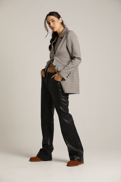 Bootcut-Fit Pants In Faux Leather