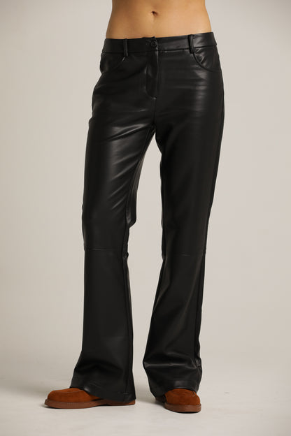 Bootcut-Fit Pants In Faux Leather