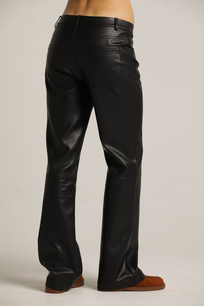 Bootcut-Fit Pants In Faux Leather