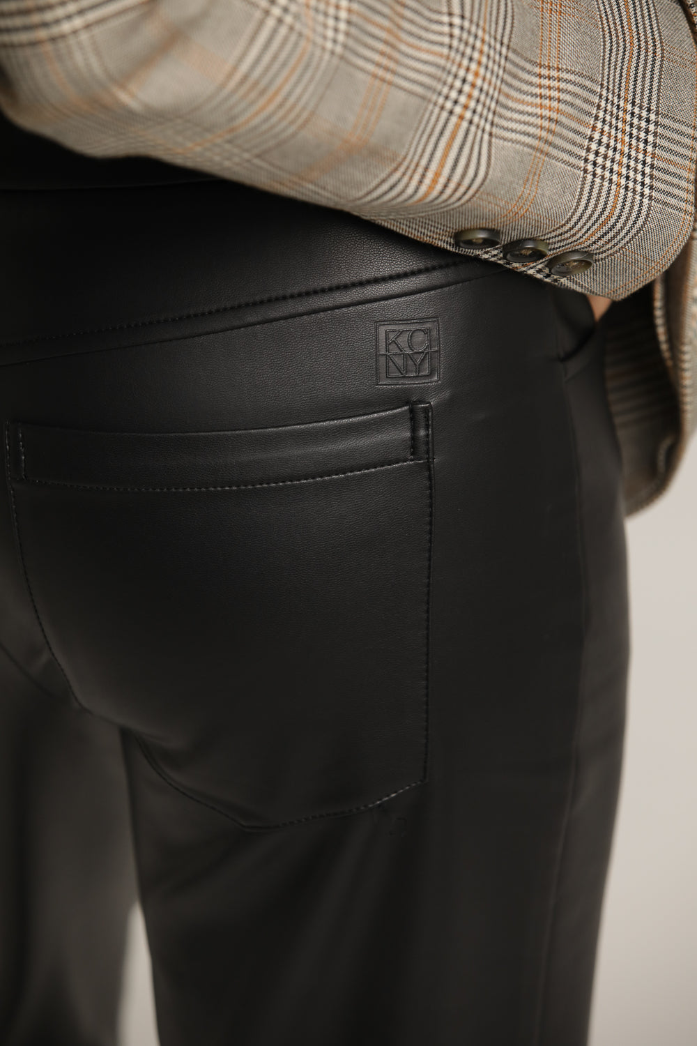 Bootcut-Fit Pants In Faux Leather