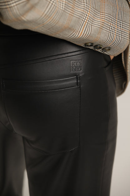 Bootcut-Fit Pants In Faux Leather