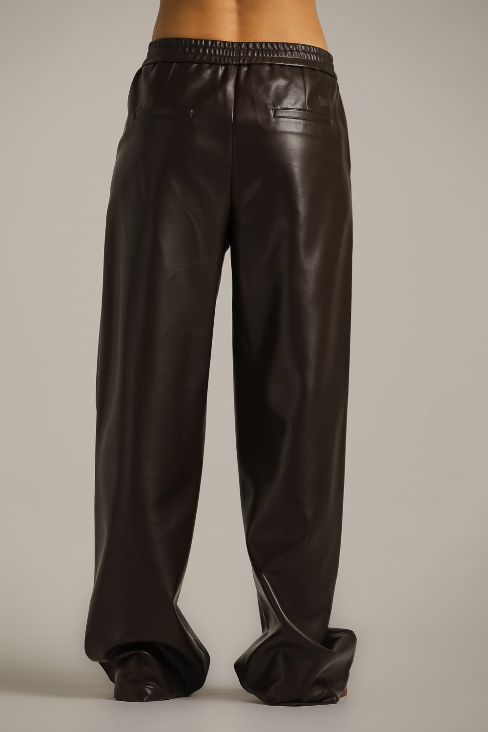 Wide Straight-Leg Pants In Faux Leather