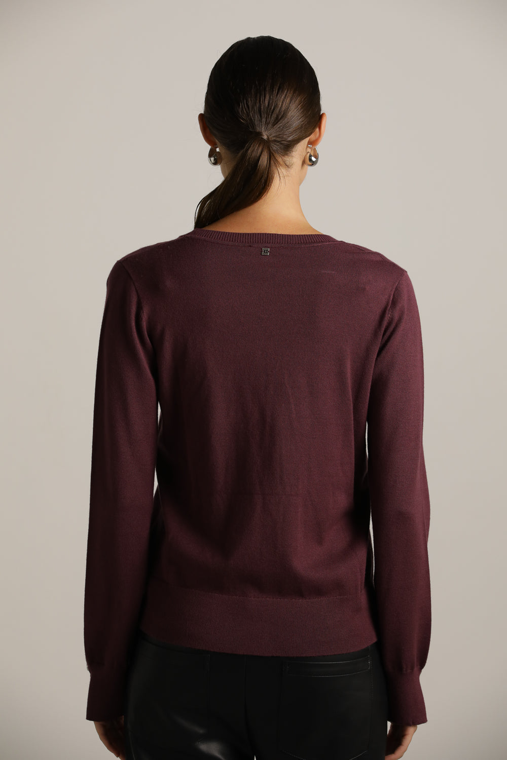 Fitted Cardigan Knit With V-Neck