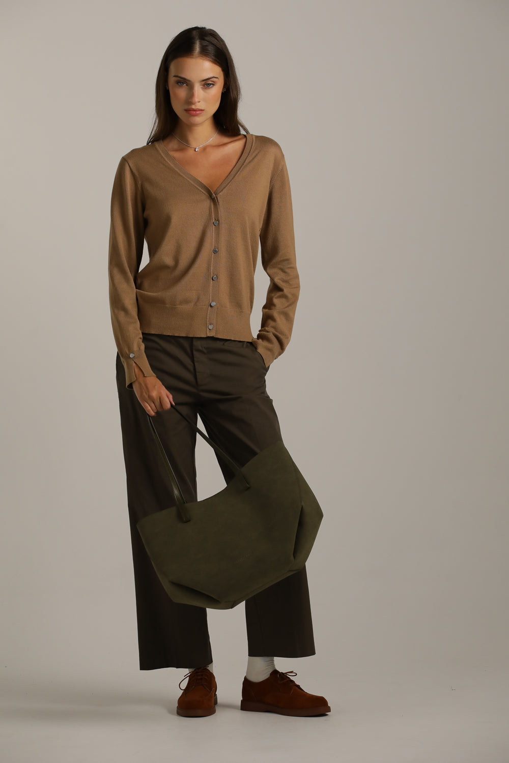 Fitted Cardigan Knit With V-Neck