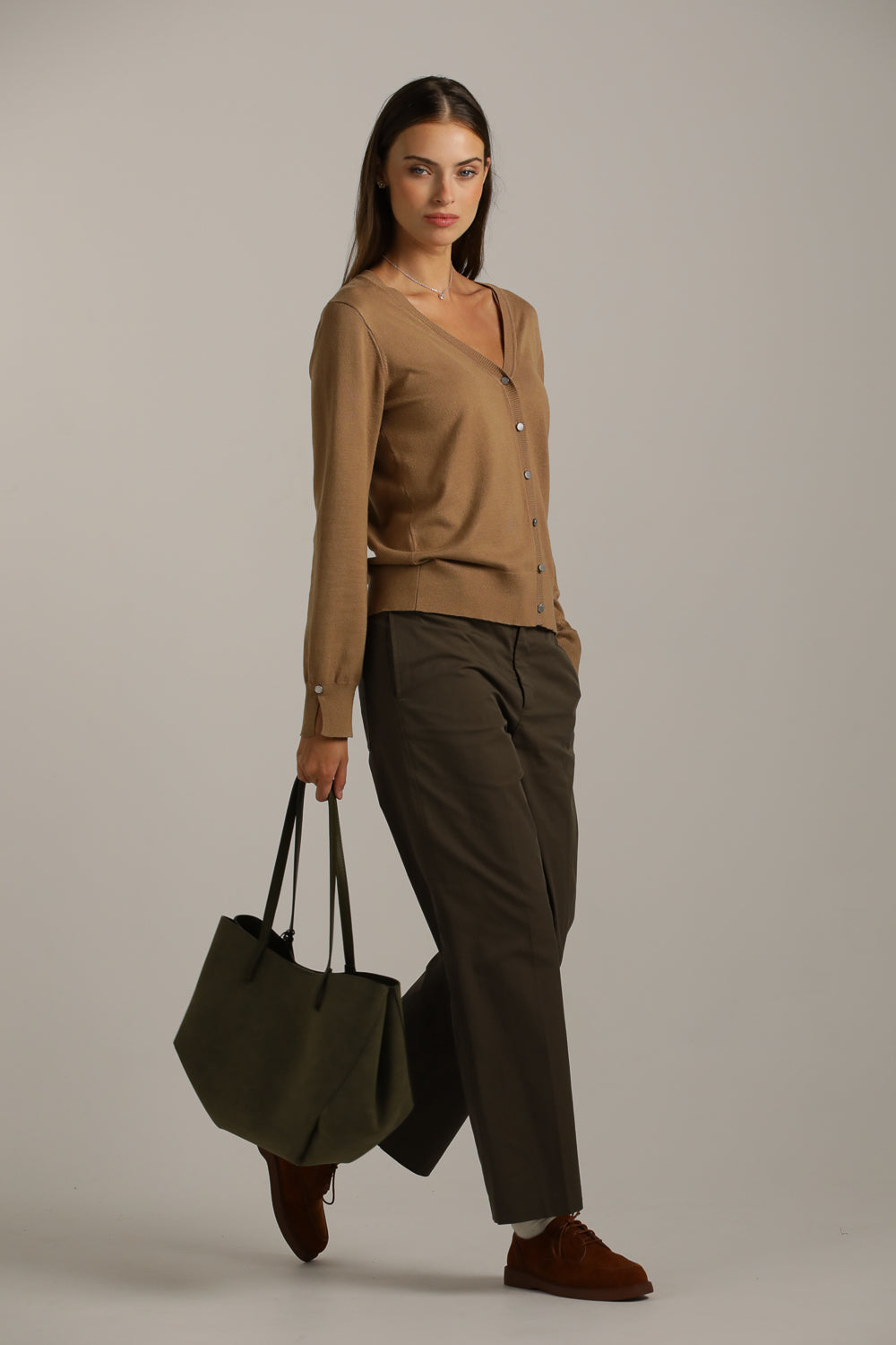 Fitted Cardigan Knit With V-Neck