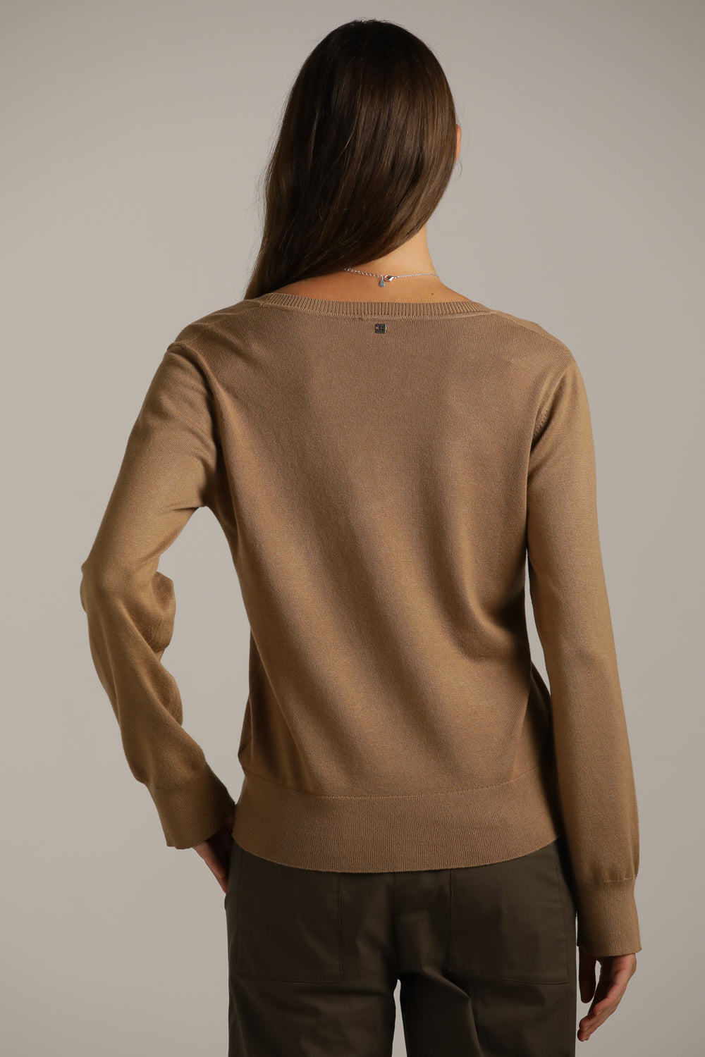 Fitted Cardigan Knit With V-Neck