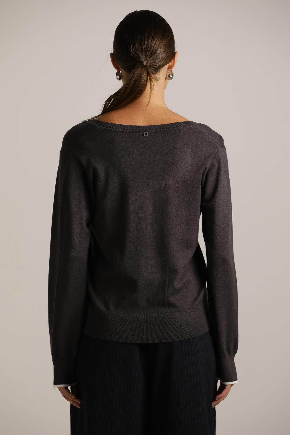 Fitted Cardigan Knit With V-Neck