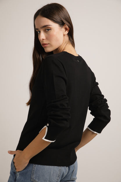 Fitted Cardigan Knit With V-Neck