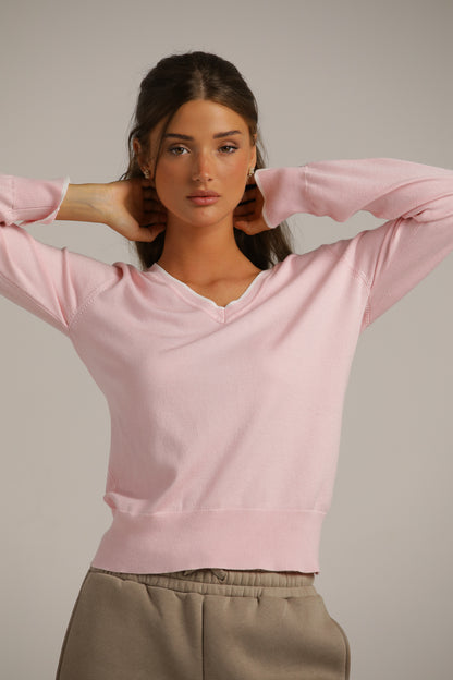 Classic Knit V-Neck Top