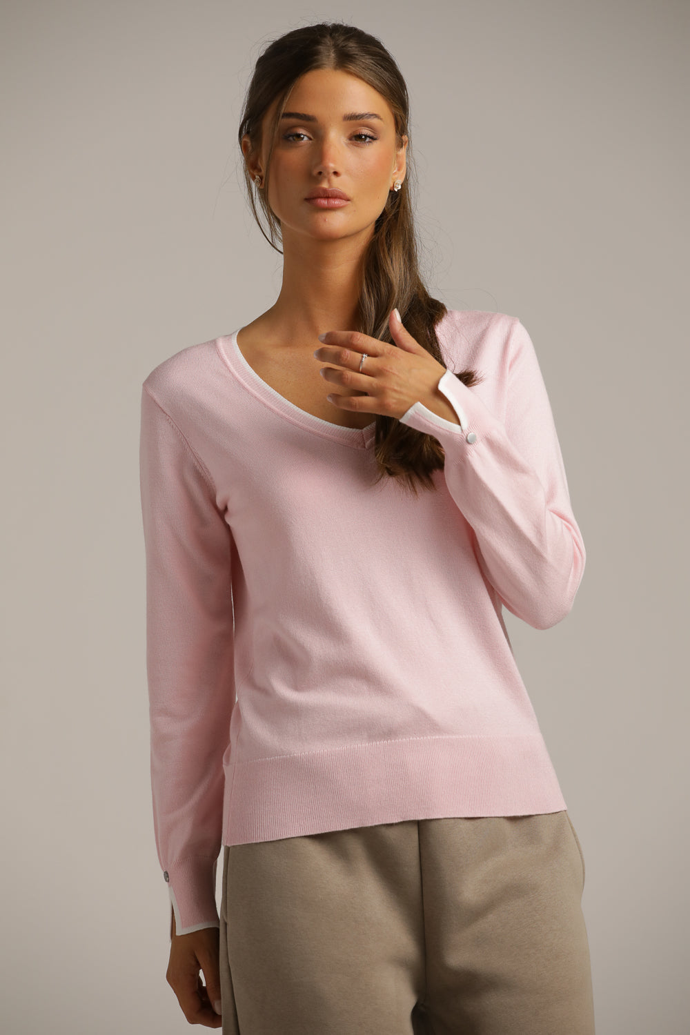 Classic Knit V-Neck Top