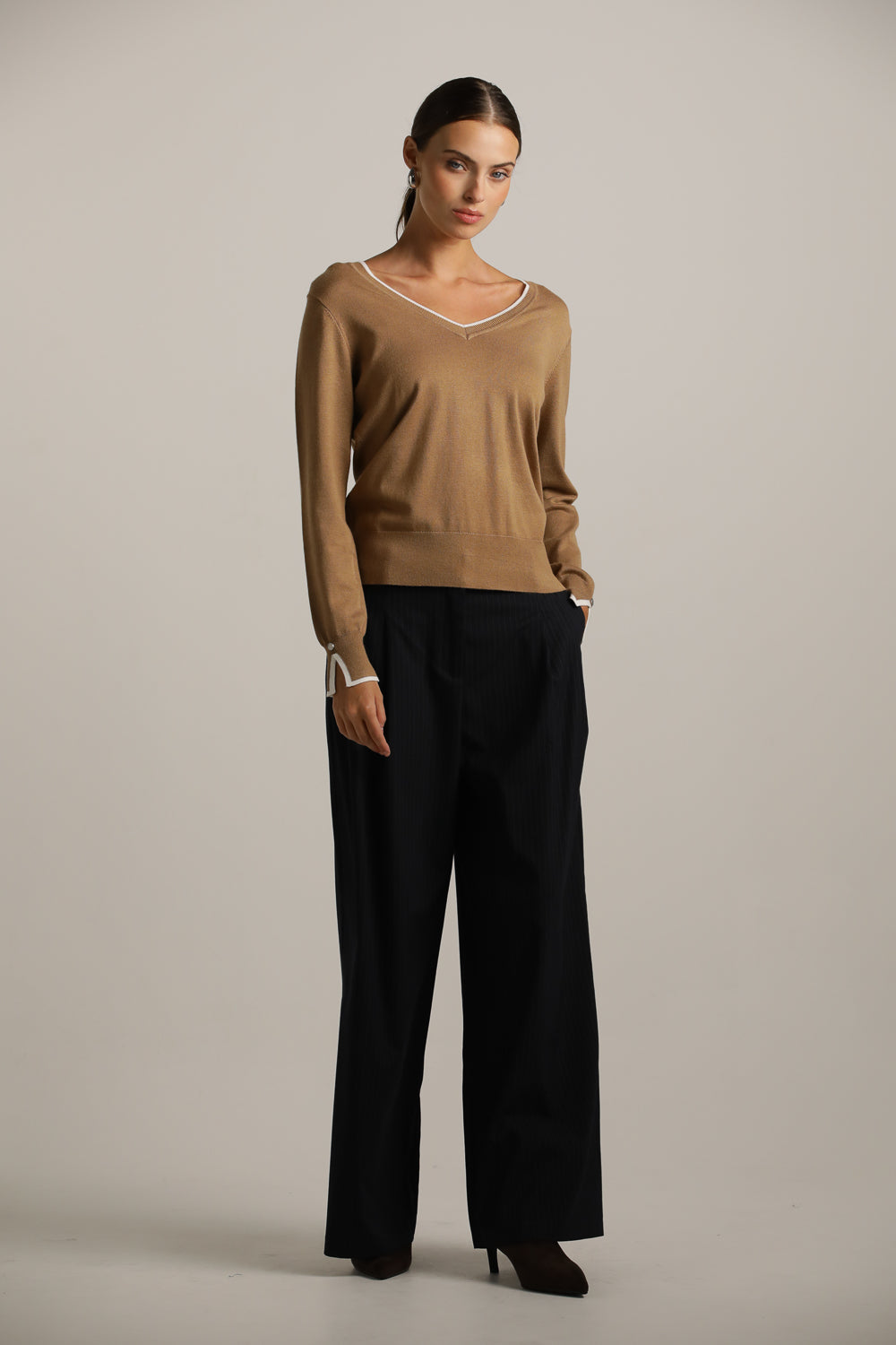 Classic Knit V-Neck Top