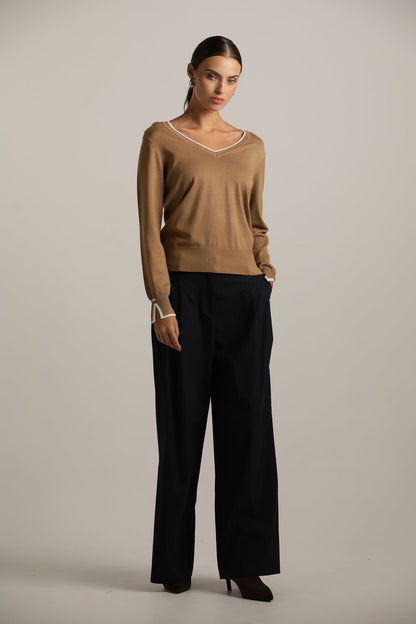 Classic Knit V-Neck Top