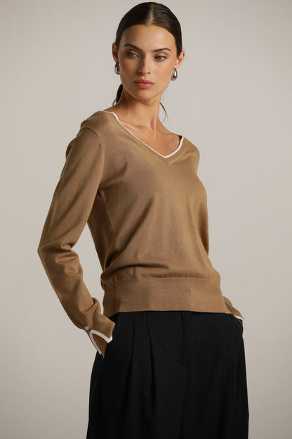 Classic Knit V-Neck Top