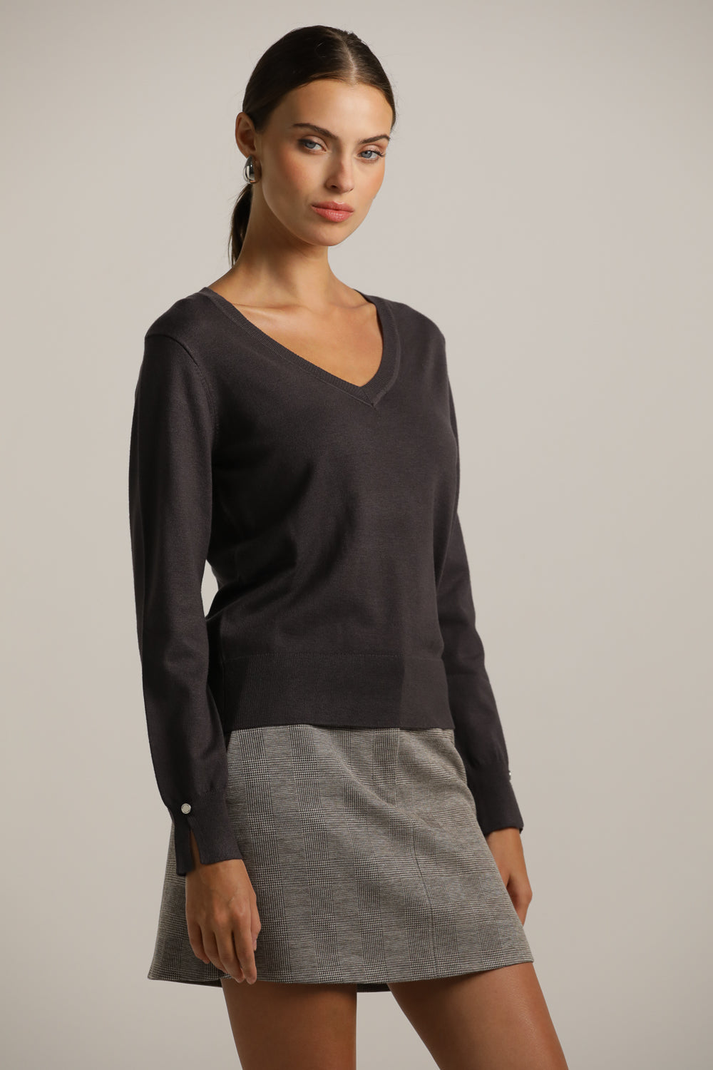 Classic Knit V-Neck Top