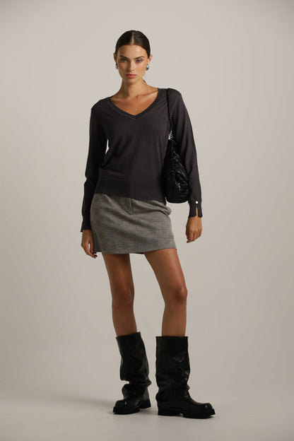 Classic Knit V-Neck Top