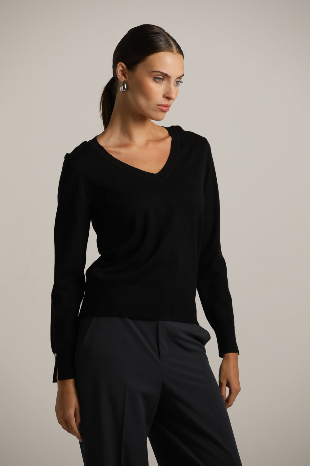 Classic Knit V-Neck Top