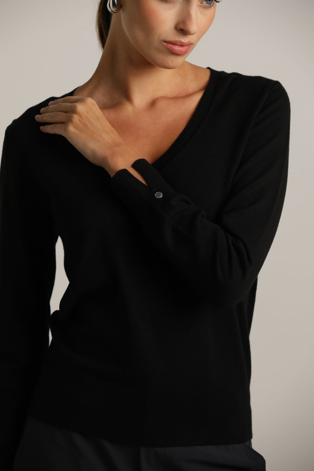Classic Knit V-Neck Top
