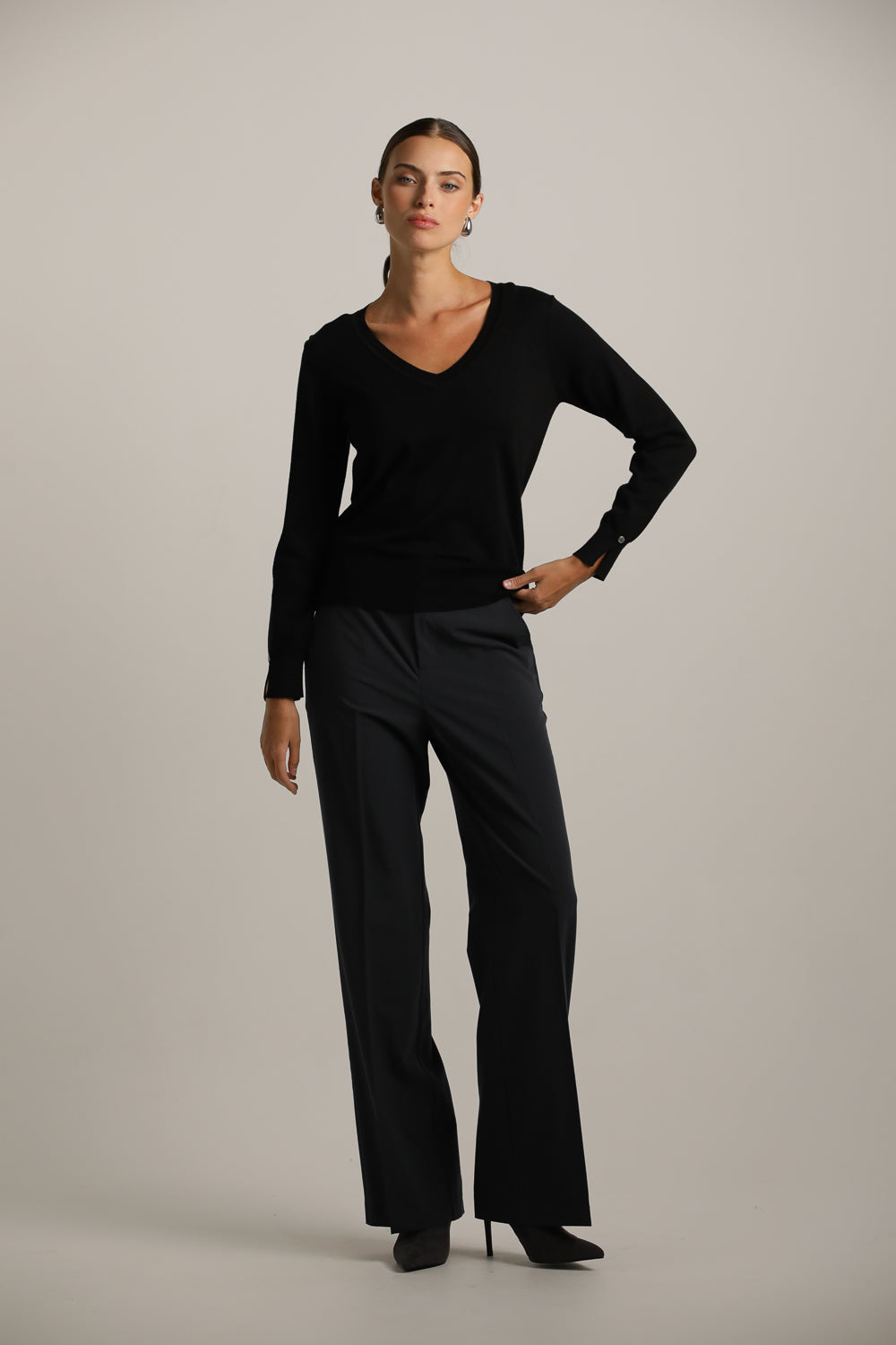 Classic Knit V-Neck Top
