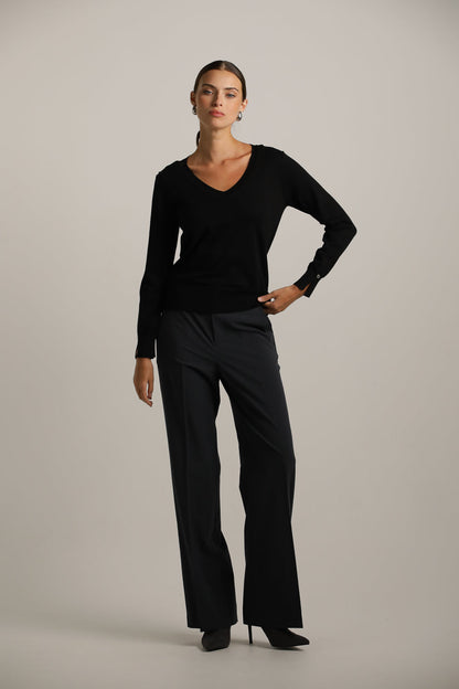 Classic Knit V-Neck Top