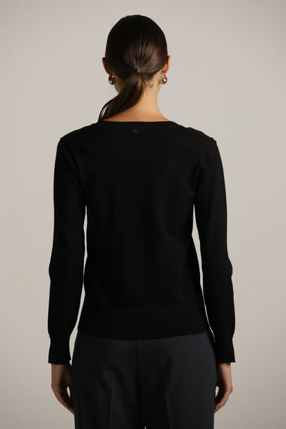 Classic Knit V-Neck Top
