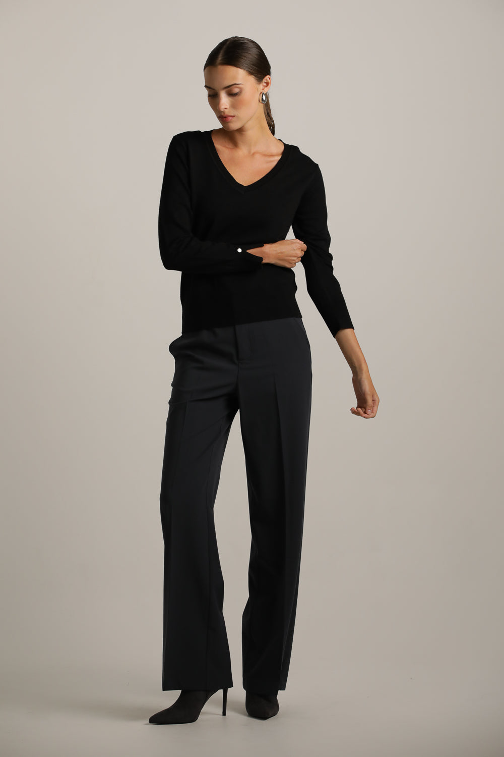 Classic Knit V-Neck Top