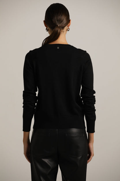 Classic Knit Crew-Neck Cardigan