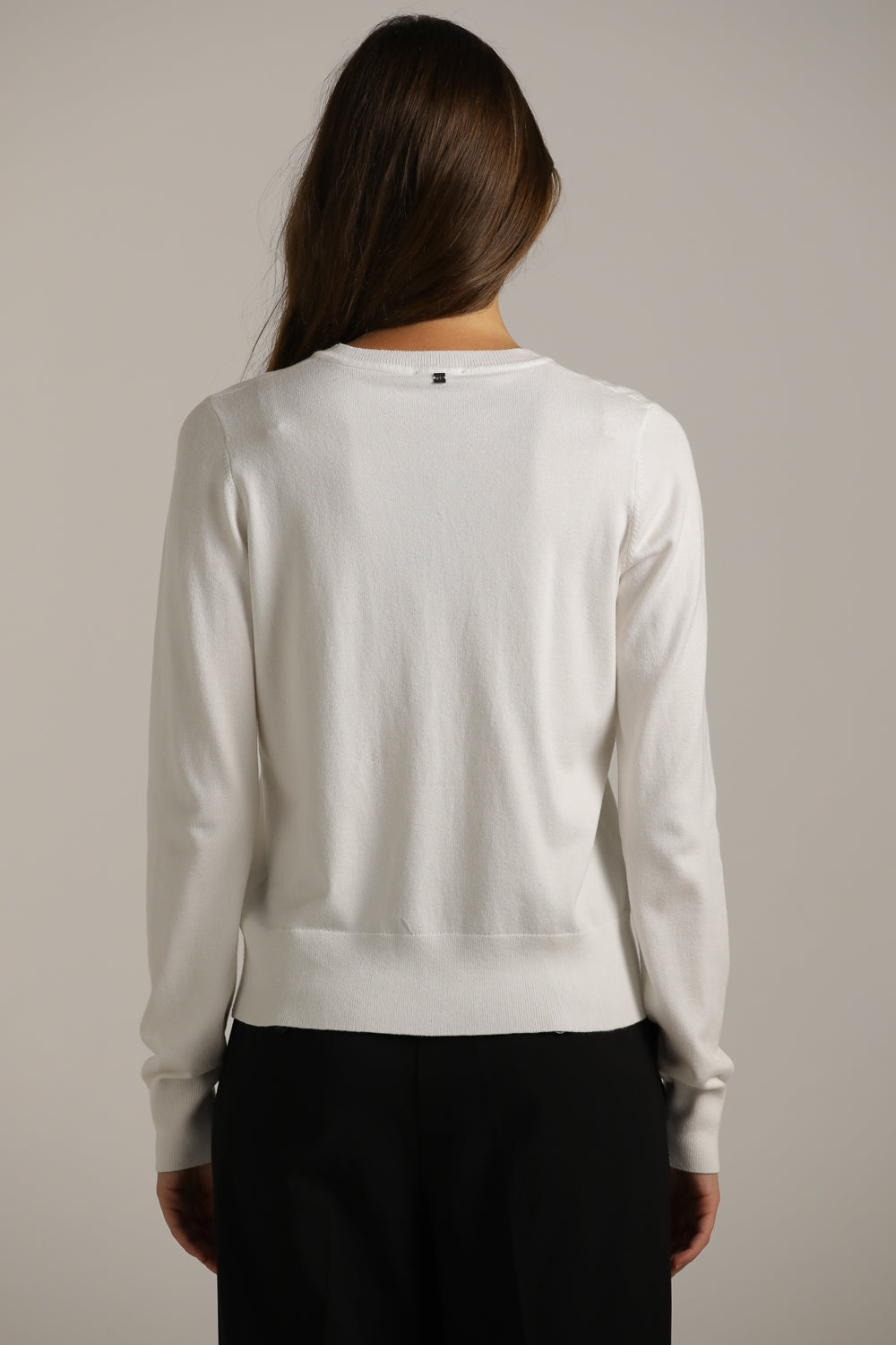 Classic Knit Crew-Neck Cardigan
