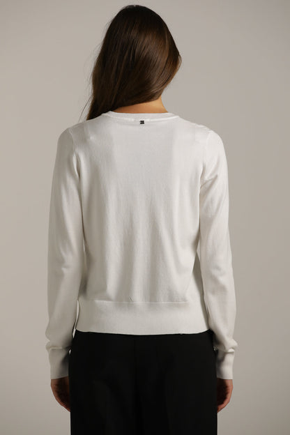 Classic Knit Crew-Neck Cardigan