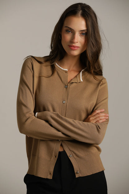 Classic Knit Crew-Neck Cardigan