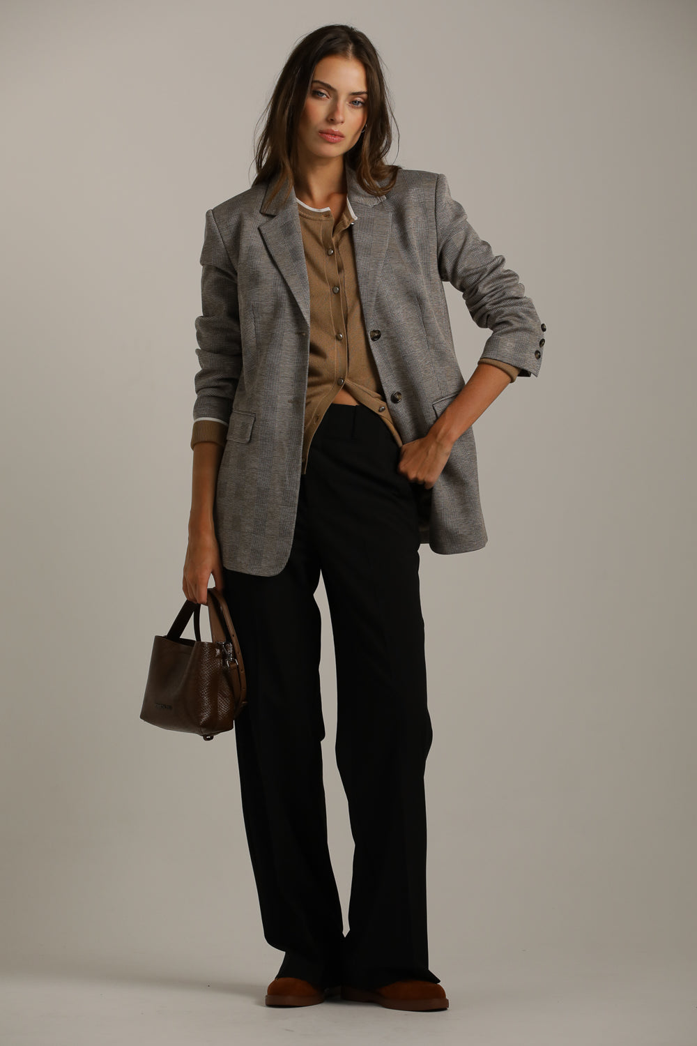 Classic Knit Crew-Neck Cardigan