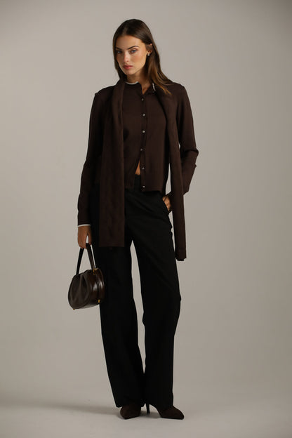 Classic Knit Crew-Neck Cardigan