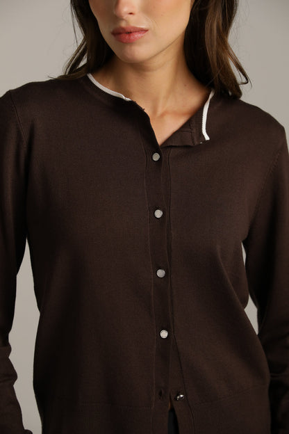 Classic Knit Crew-Neck Cardigan