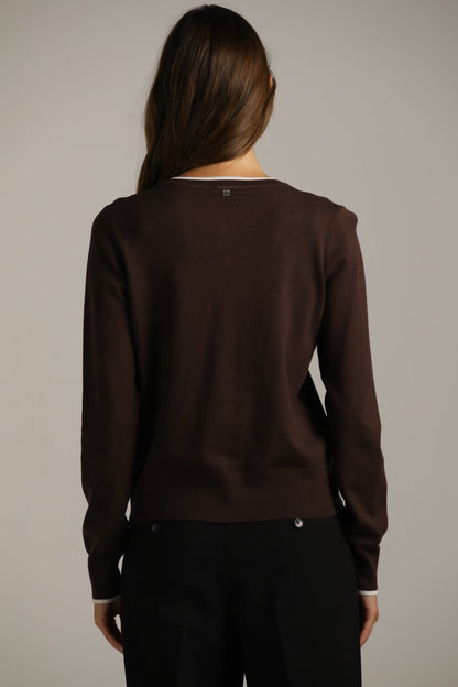 Classic Knit Crew-Neck Cardigan